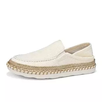 Летние швейные мокасины мужские дышащие удобные мужские парусиновые туфли модные плоские туфли для рыбалки мужские получешки zapatos hombre 39 бежевый