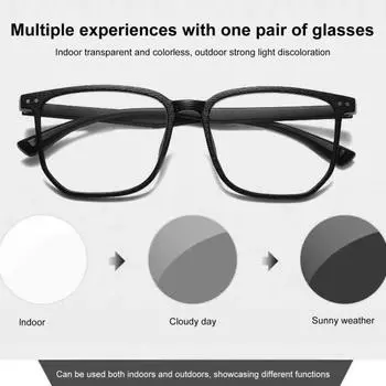 Летние солнцезащитные очки унисекс, меняющие цвет в стиле ретро, с носовыми упорами, линзы переменного тока, защита от УФ-лучей, солнечный свет, пляжные очки для отпуска, уличные очки чёрный