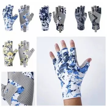 Летние солнцезащитные перчатки для рыбалки с полупальцами Перчатки для рыбалки без пальцев Перчатки для рыбалки без пальцев Морские виды спорта L темно серый