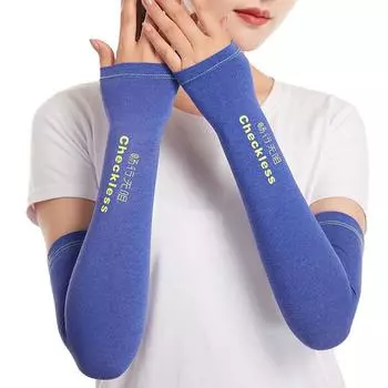 Летние солнцезащитные рукава из ледяного шелка, мужское снаряжение для езды на шоссейном велосипеде, дышащие быстросохнущие нарукавники для женщин S синий