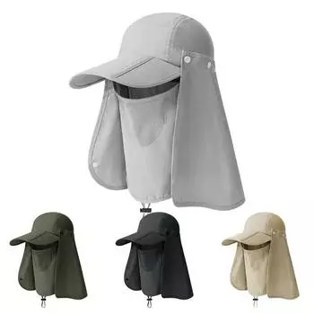 Летние солнцезащитные шляпы, маска с УФ-защитой, шарф, кепки для мужчин и женщин, походы, кемпинг, козырек-ведро, шляпа-ведро, кепка для охоты, рыбалки, бейсболка серый