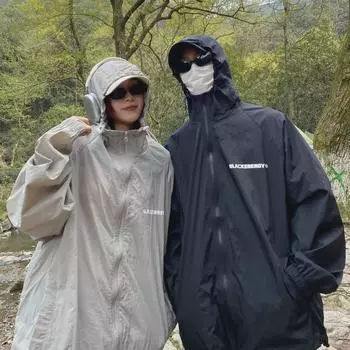 Летние солнцезащитные топы-унисекс с капюшоном в стиле ретро — модный стиль Харадзюку. XL чёрный