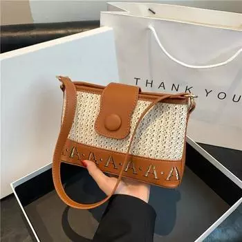 Летние соломенные сумки с откидной крышкой для женщин, модные цветные сумки через плечо, сумка-мессенджер ручной работы из ротанга, дорожные пляжные сумки