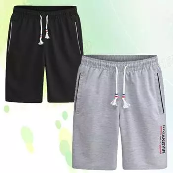Летние спортивные шорты для фитнеса, мужские баскетбольные тренировочные шорты для бега, повседневные свободные быстросохнущие брюки с пятью точками M светло-серый