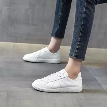 Летние спортивные туфли на плоской подошве, женская модная обувь, повседневные кроссовки из дышащей кожи на толстой подошве, женская обувь 43 белый