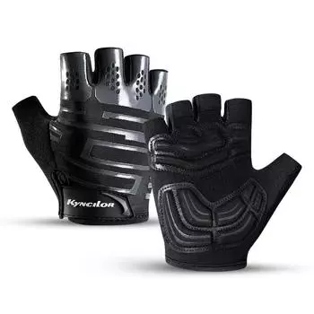 Летние спортивные велосипедные перчатки, черные утолщенные амортизаторы без пальцев, SBR, противоскользящие, против пота, мужские мотоциклетные перчатки для фитнеса M