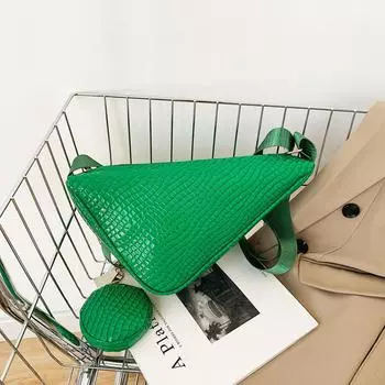 Летние сумки с треугольным дизайном и крокодиловым узором, женские кожаные сумки через плечо, женские сумки-портфели с широким ремешком, модная сумка-сумка