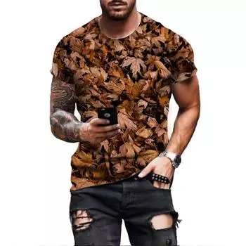 Летние свободные мужские модные футболки с короткими рукавами и 3d принтом, модные топы с круглым вырезом S белый