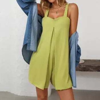 Летние свободные повседневные брюки модные женские брюки на подтяжках комбинезон на подтяжках для активного отдыха S чёрный