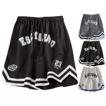 Летние свободные повседневные универсальные шорты, однотонные универсальные повседневные брюки, спортивные брюки, капри L чёрный