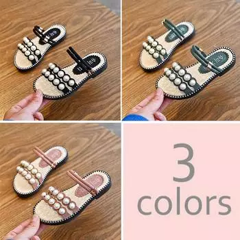 Летние тапочки для маленьких девочек, детские нескользящие сандалии, домашняя и уличная пляжная обувь 28 зелёный