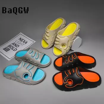 Летние тапочки для мужчин и женщин, домашние сандалии Eva с высокой мягкой подошвой, открытые носки, модные шлепанцы, легкая пляжная обувь, домашние тапочки, размер 36-45 36