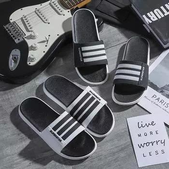 Летние тапочки для мужчин и женщин, уличные сандалии для пар, пляжные тапочки 36-37 чёрный