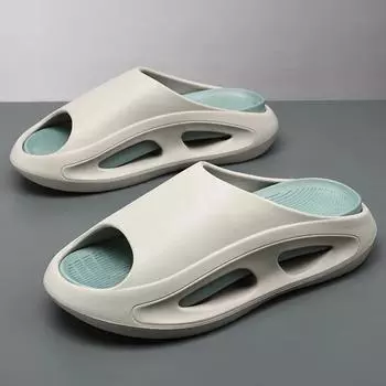 Летние тапочки для мужчин Тапочки из ЭВА с мягкой подошвой Домашние тапочки Плоские сандалии Обувь для отдыха на открытом воздухе Пляжная обувь Новости 2025 года Товары для мужчин 40-41 серый