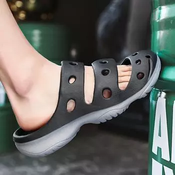 Летние тапочки для родителей и детей из резины для литья под давлением, пляжные дышащие тапочки на экспорт 34