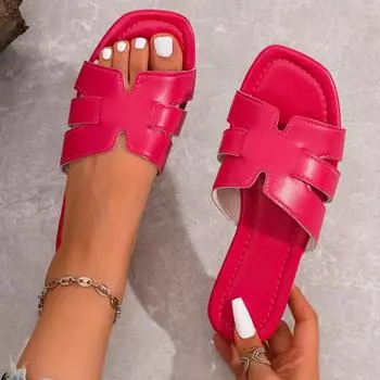 Летние тапочки для женщин на плоской подошве, роскошные пляжные тапочки для женщин, сандалии, слайд-шоу с трендовым брендовым дизайном для женщин 36