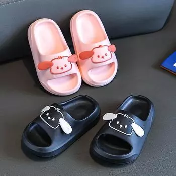 Летние тапочки из ЭВА для женщин и детей - милые нескользящие сандалии для ванной с мультяшным рисунком, толстая подошва Cloud Comfort для дома и улицы 24-25