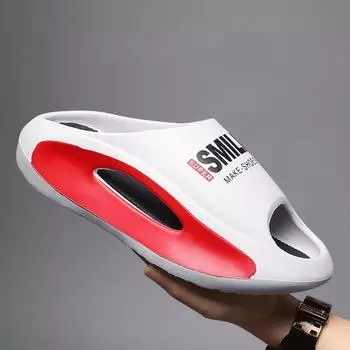 Летние тапочки из ЭВА, мужская верхняя одежда, нескользящие износостойкие сандалии и тапочки на толстой подошве, женская пляжная обувь с чувством дерьма 46-47 белый