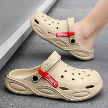 Летние тапочки мужские классические туфли Hole Shoes Comfy Soft Sole Outdoor Indoor Men s Garden Clogs Beach Shoes Slides 40-41 чёрный