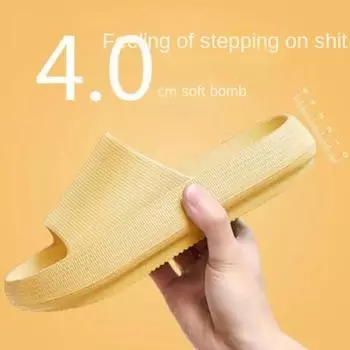 Летние тапочки, мужские мягкие домашние сандалии на плоской подошве, женские модные шлепанцы, пляжная обувь, мужские нескользящие шлепанцы для пар... 40-41 оранжевый