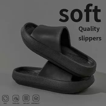 Летние тапочки мужские мягкие домашние сандалии на толстой подошве модные женские шлепанцы пляжная обувь пара нескользящие тапочки для ванной 36-37
