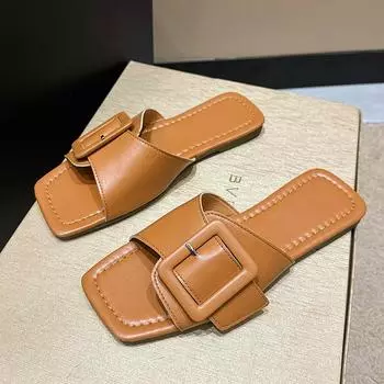 Летние тапочки на плоской подошве для женщин, сандалии с открытым носком, большая пляжная обувь для женщин, сетчатые тапочки, роскошные сандалии 35