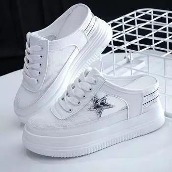 Летние тапочки на высоком каблуке с толстой подошвой, женские, полые, дышащие, ленивые, с толстой подошвой, с увеличенной сеткой, женские 39EU/CN40 красный