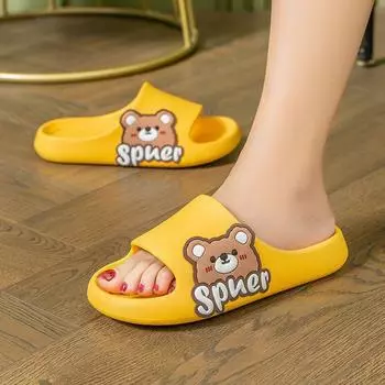 Летние тапочки с героями мультфильмов, тапочки с облаками, женские домашние тапочки, пляжные сандалии, тапочки 36-37 чёрный