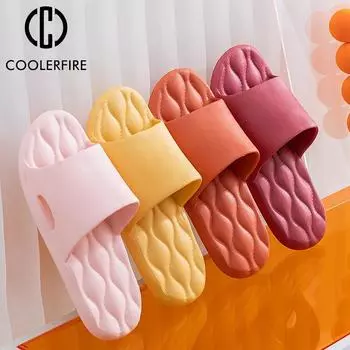 Летние тапочки с подушкой Sildes, женские домашние тапочки на толстой платформе, домашние мужские тапочки для ванной комнаты, простые TX004 36-37 красный