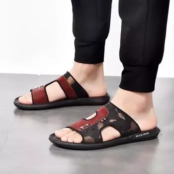 Летние тапочки Универсальные пляжные сандалии Уличные сандалии Нескользящие шлепанцы Спортивная верхняя одежда 38 чёрный