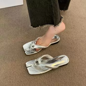 Летние тапочки женские модные новые шлепанцы женские тапочки большого размера однотонные женские туфли на плоской подошве Zapatillas Mujer 35 чёрный