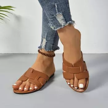 Летние тапочки женские плоские уличные модные пляжные сандалии женские шлепанцы фирменный дизайн шлепанцы женская обувь большой размер 43 36 чёрный