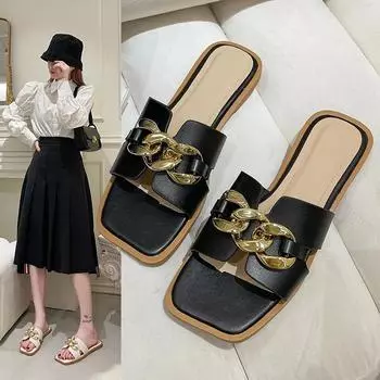 Летние тапочки женские плоские уличные трендовые пляжные сандалии женские шлепанцы обувь 2024 сандалии женские 37 бежевый