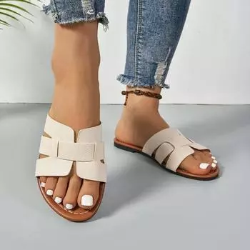 Летние тапочки женские плоские уличные трендовые женские шлепанцы брендовые дизайнерские шлепанцы женские большой размер 43 36 чёрный