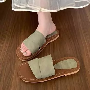 Летние тапочки, женские повседневные сандалии на плоской платформе, женские шлепанцы, женская обувь, корейский трендовый дизайн, zapatos de mujer 35