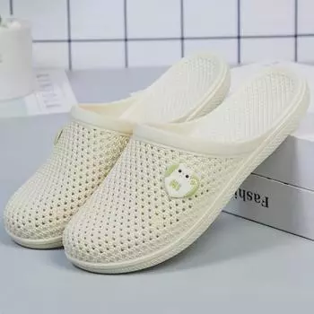 Летние тапочки, женские туфли с закрытым носком, дышащие шлепанцы, женские, с открытым носком, на шнуровке, на открытом воздухе, женские, на плоской подошве, женские 36