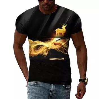 Летние технологические футболки с абстрактным рисунком для мужчин, повседневные креативные футболки с коротким рукавом с 3D принтом, простые модные футболки с круглым вырезом, топы S