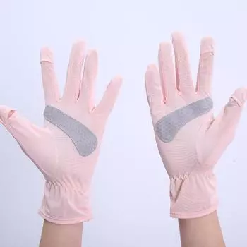 Летние тонкие дышащие уличные солнцезащитные повседневные универсальные дышащие перчатки из ледяного шелка с защитой от ультрафиолета One Size