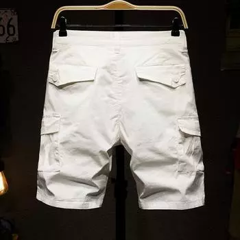 Летние тонкие многофункциональные модные фирменные рабочие шорты для мужчин, повседневные брюки длиной пять четвертей, свободные, большого размера 28 белый