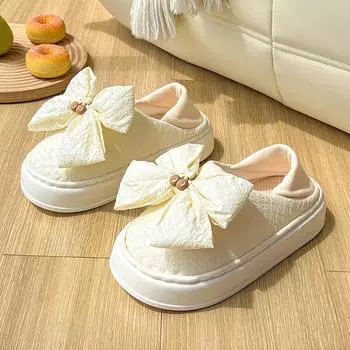 Летние тонкие мягкие дышащие тапочки с толстым дном и хлопковые тапочки для женщин 38-39 белый