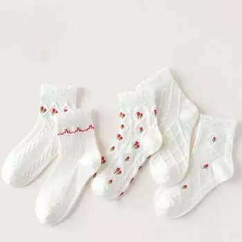 Летние тонкие носки с цветами, милые дышащие сетчатые носки принцессы, носки для девочек, хлопковые носки для детей 3-12 лет 3-5Y(M) розовый