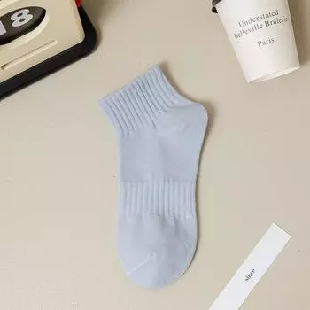 Летние тонкие однотонные носки-лодочки для женщин, весенние и летние короткие повседневные спортивные хлопковые носки One size синий