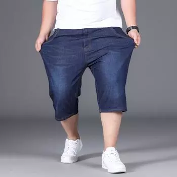 Летние тонкие пятиминутные брюки Джинсовые шорты Мужские свободные прямые толстые брюки большого размера Пятиминутные брюки Fat Man Horse Брюки 28