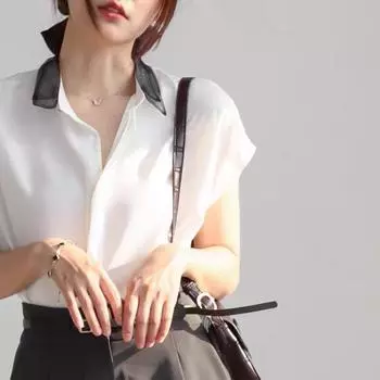 Летние тонкие рубашки больших размеров с V-образным вырезом, повседневные, женские, модные, с коротким рукавом, на пуговицах, свободные, женские блузки, элегантные, с отворотами, приталенная женская рубашка 26445 S белый