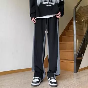 Летние тонкие тонкие карманы с запахом универсальные модные повседневные брюки прямые свободные брюки прямые модные модные брендовые повседневные брюки для мужчин