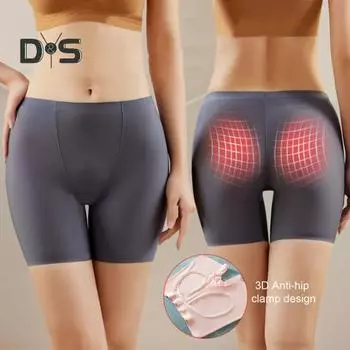 Летние тонкие женские защитные шорты, крутые дышащие бесшовные шорты, однотонные эластичные защитные шорты с высокой талией M розовый