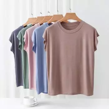 Летние топы для женщин футболки 2025 с коротким рукавом повседневные мягкие наряды одежда для тренировок M белый
