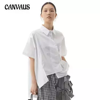 Летние топы нестандартного дизайна, свободная рубашка больших размеров для женщин One Size белый