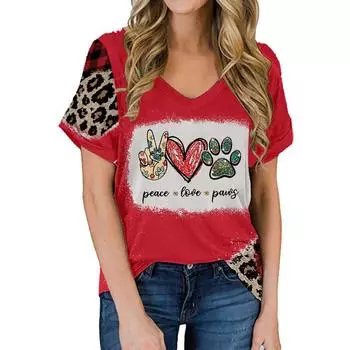 Летние топы с цифровым принтом Marine Life Tie Dye, женская футболка с v-образным вырезом и короткими рукавами