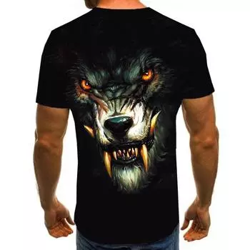 Летние топы с рисунком животных, мужские футболки, одежда больших размеров, повседневная футболка с 3D принтом, топ с короткими рукавами и круглым вырезом, дышащие мужские рубашки S